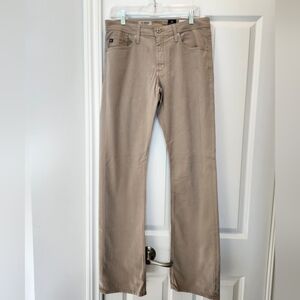 AG Adriano Goldschmied Tan Straight-Leg Trousers The Protege 31x34